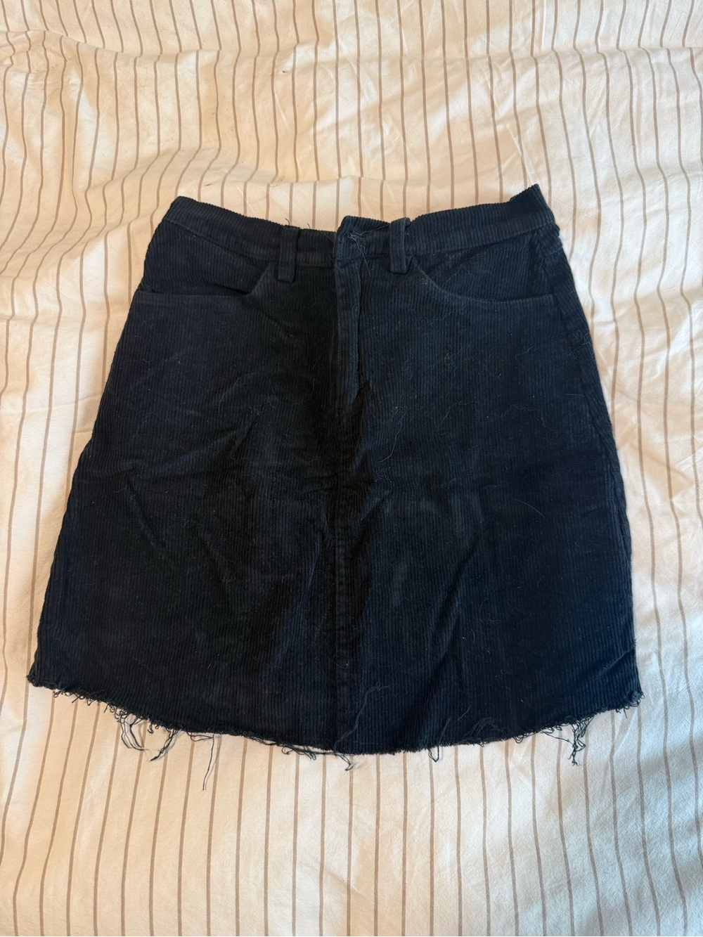 Brandy Melville Black Corduroy Mini Skirt